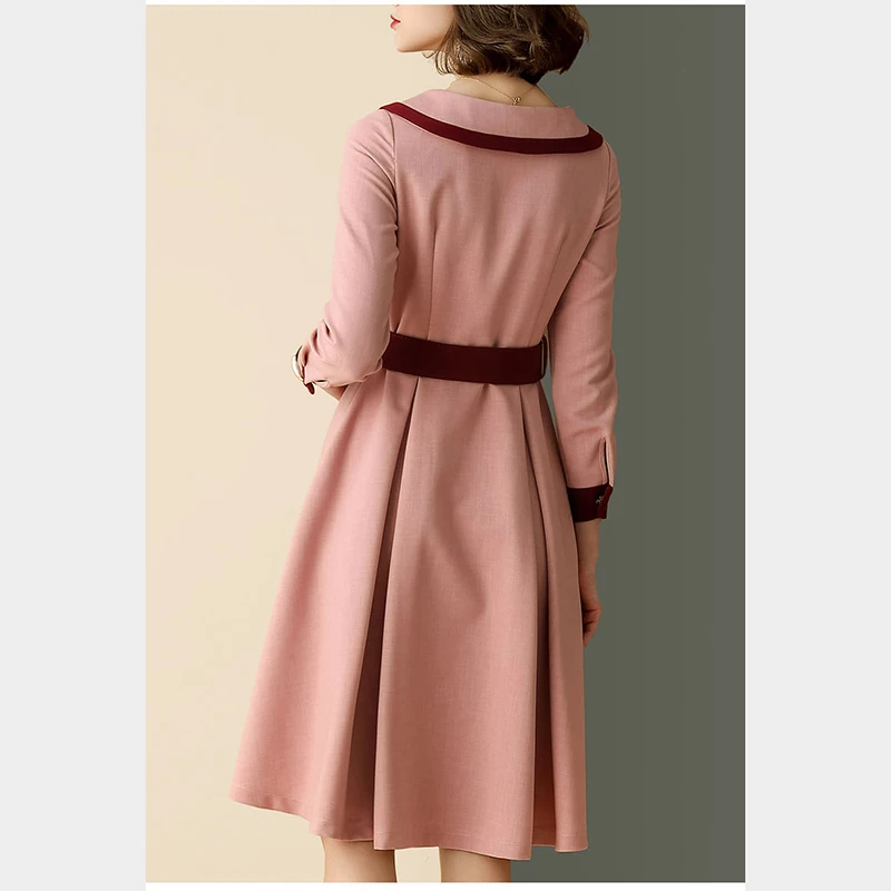 Женское Деловое платье с длинными рукавами элегантное облегающее винтажное