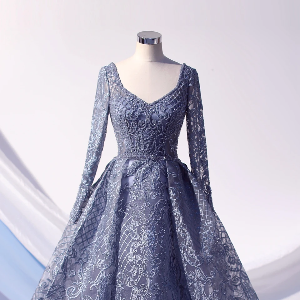 Lakshmigown Дубай модные вечерние кружевные платья Стразы бисером Роскошные Abendkleider