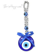 bristlegrass turkish blue evil eye ribbon bowtie wall hanging pendant pendulum amulet lucky charm blessing protection gift decor
