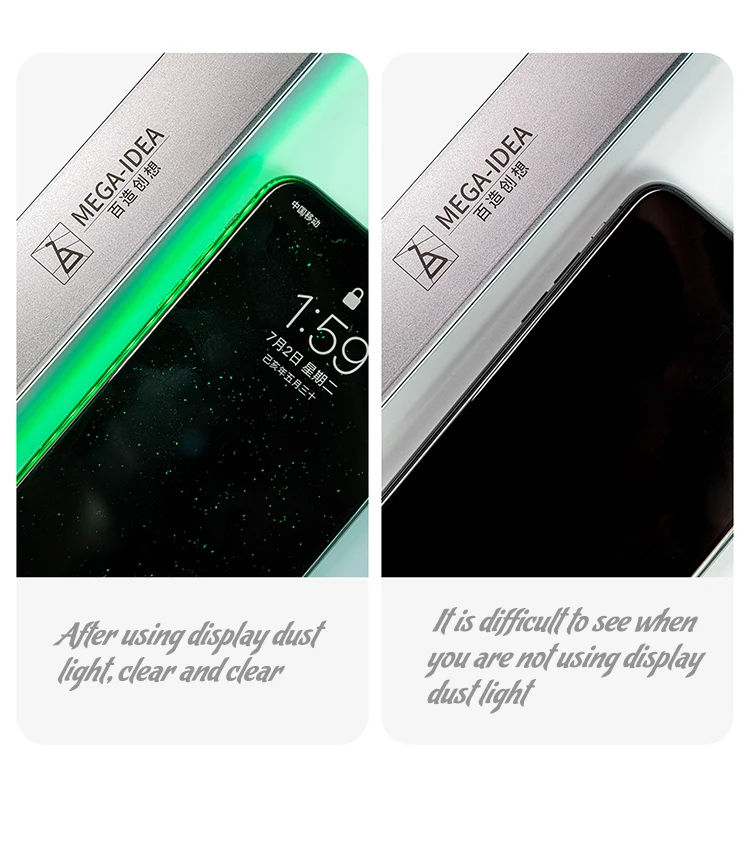 QIANLI MEGA-IDEA дисплей пыль Свет USB Интерфейс Блок питания Мобильный телефон экран удаление пыли крышка профессиональные инструменты