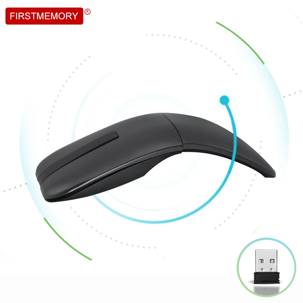 Беспроводная мышь оптическая эргономичная компьютерная маузе Складная мини