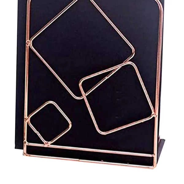 4Pcs Decorative Iron Wire Metal Bookends Art Book Stand for Shelf Geometric Design End |