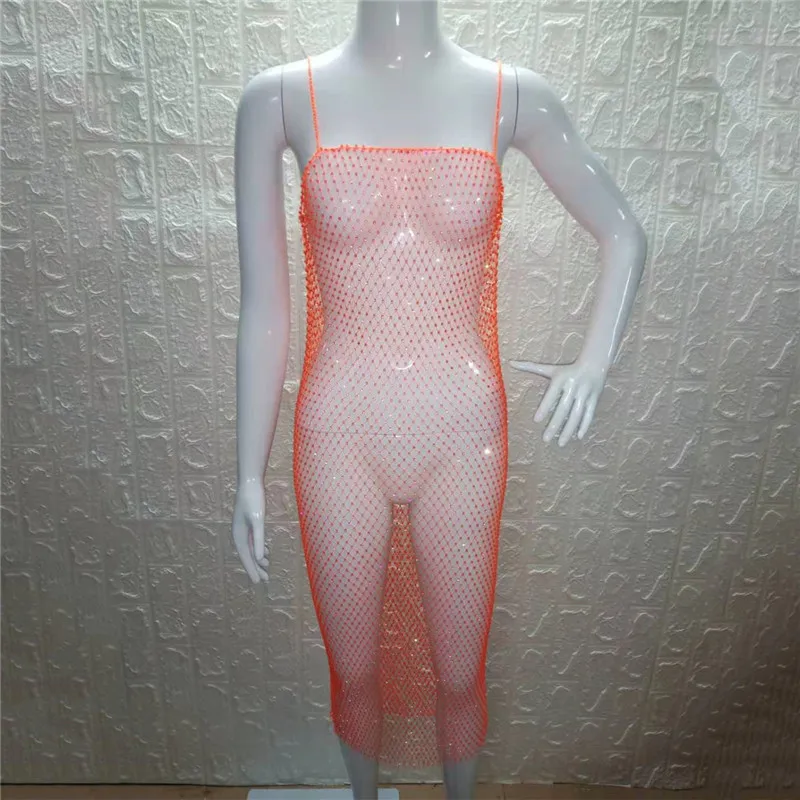 Сексуальное прозрачное платье накидка женское вязаное Сетчатое летнее модное