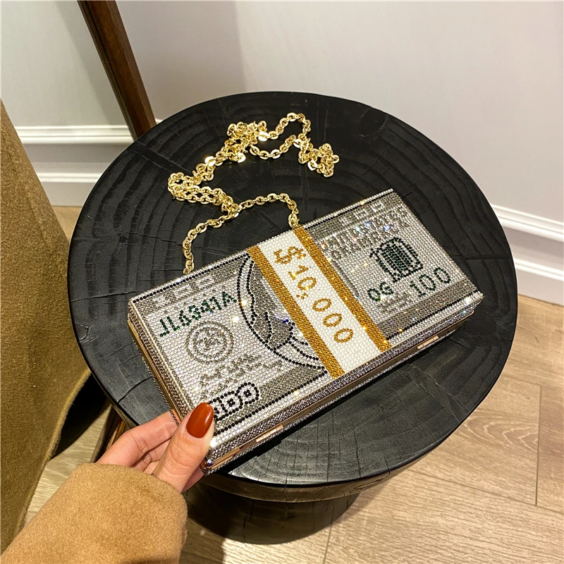 

Luxury Handbags Money Clutch Rhinestone Purse Women Bags Designer Evening Bag Messenger Bag Fashion Shoulder Crossbody Bags Girl