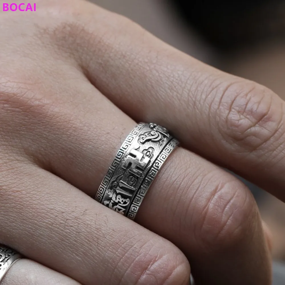 Кольцо BOCAI из стерлингового серебра S925 пробы для мужчин и женщин тайское серебро