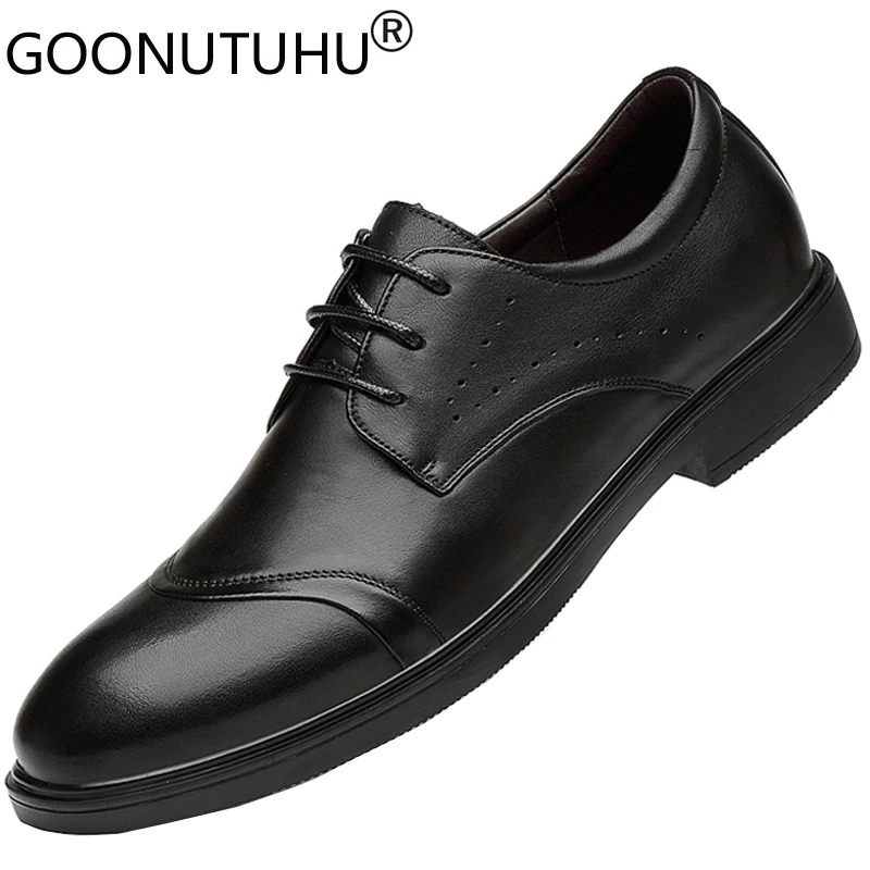 2022 Style Men's Shoes Casual Genuine Leather Luxury High Quality Lace Up Derby Shoe Man Comfortable Office Formal Shoes For Men