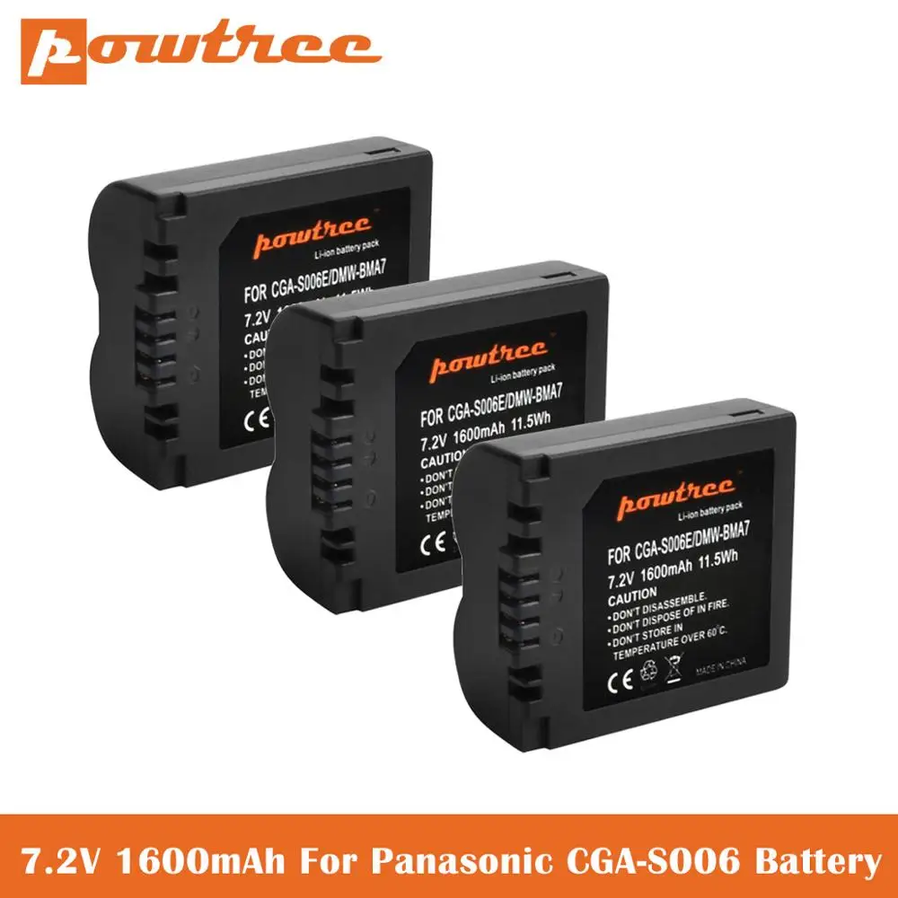 1.6Ah CGA S006 Батарея для цифрового фотоаппарата Panasonic Lumix DMC FZ7 FZ8 FZ18 FZ28 FZ30 FZ35 FZ38 FZ50