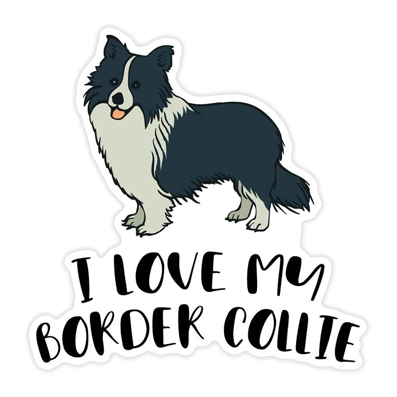 

S40653# Various Sizes Funny Self-Adhesive Decal Border Collie Car Sticker Waterproof Auto Decors on Bumper Rear Window