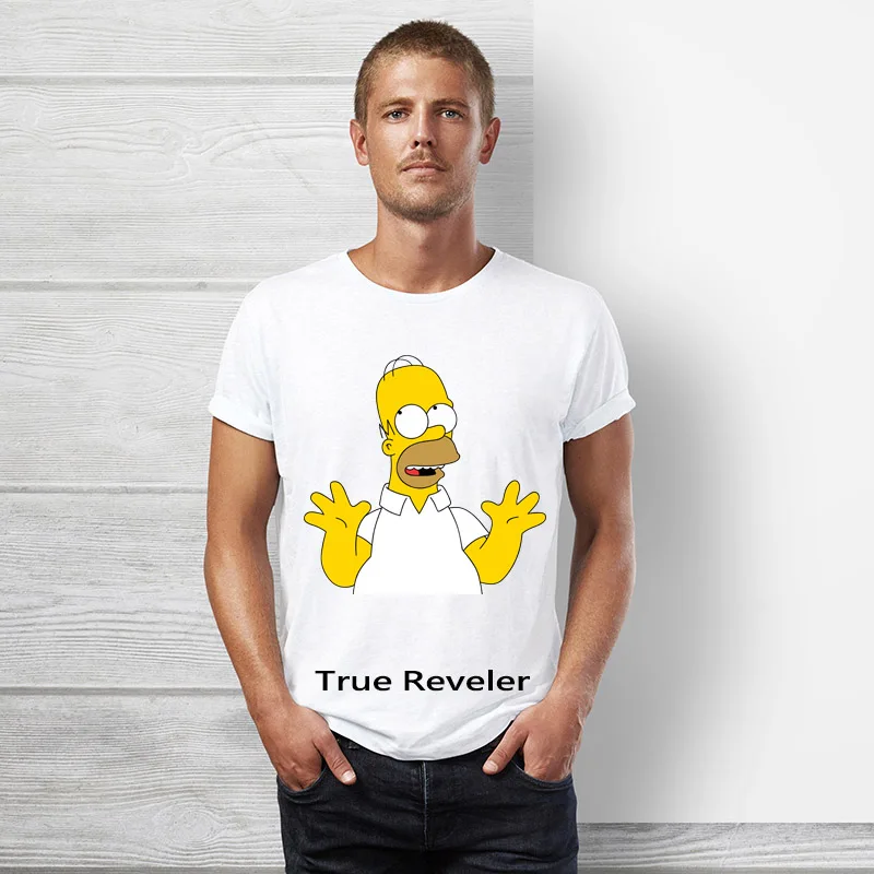 Homer simpson Футболка мужская короткий рукав хип хоп мультфильм Топы футболка Летняя забавная Милая Симпсон Женская футболка - Цвет: S06