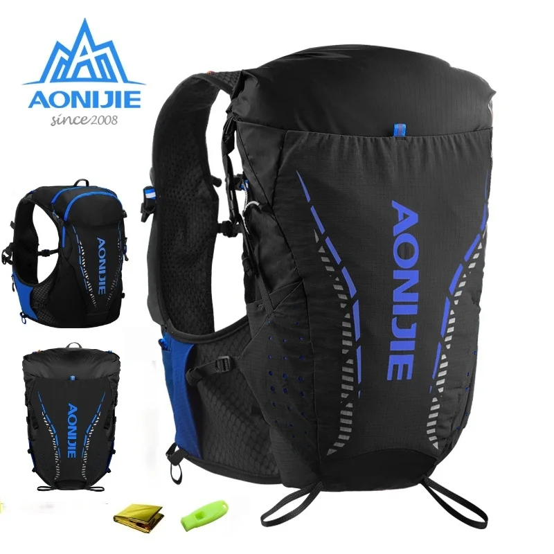 

AONIJIE C9104S Black Ultra Vest 18L Hydration Backpack Pack Bag Soft Water Bottle Flask For Trail Running Marathon Race