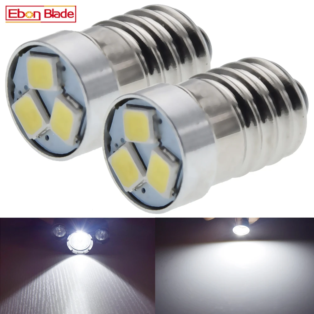 1/2 шт. E10 1447 винт светодиодный лампы 3V 6V 12 V флэш светильник 1 44 W 3030 3SMD сменный фонарь
