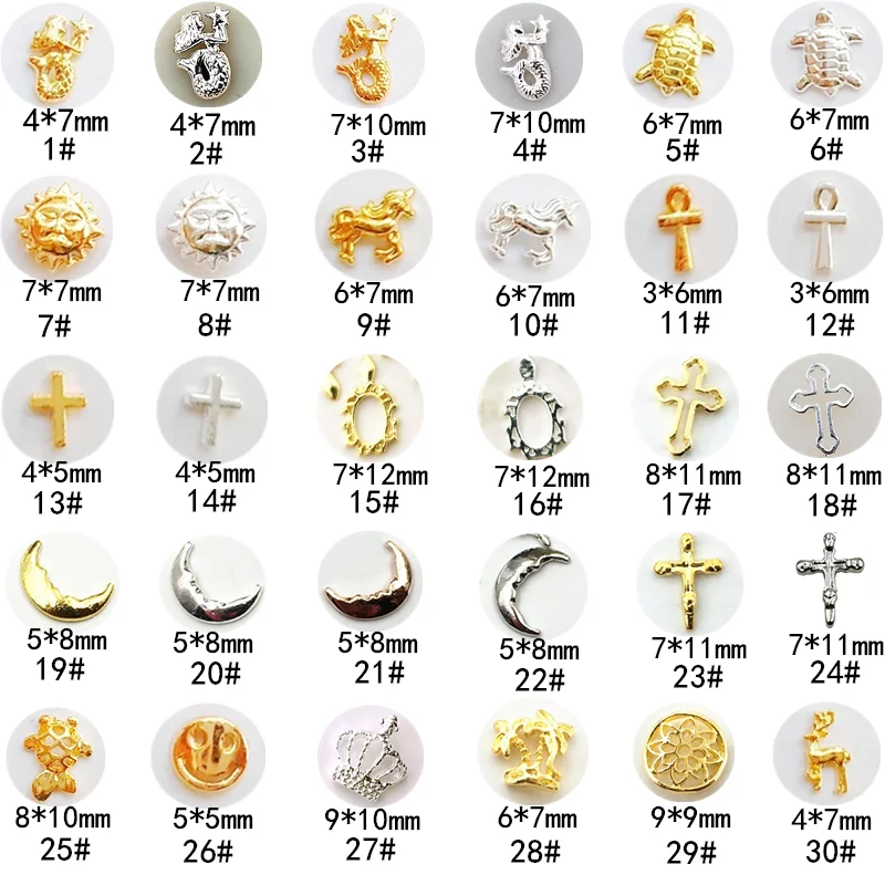 50 шт./упак. сплав ногтей художественные талисманы Запчасти Русалка черепаха