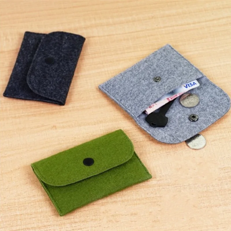 

Soft Felt Slim Wallet ID Business Credit Card Holder Men Women Vintage Bag