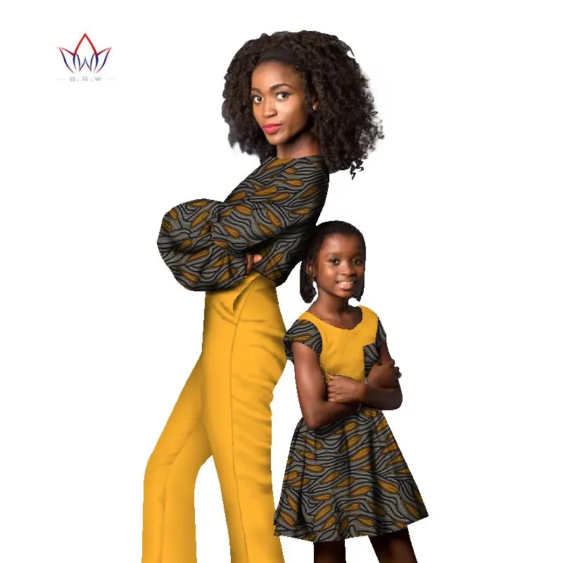 Dashiki African Clothes For Women New Fashion Family Matching Clothes Ankara Mother And Baby Africa Clothing Family Sets Wy1129