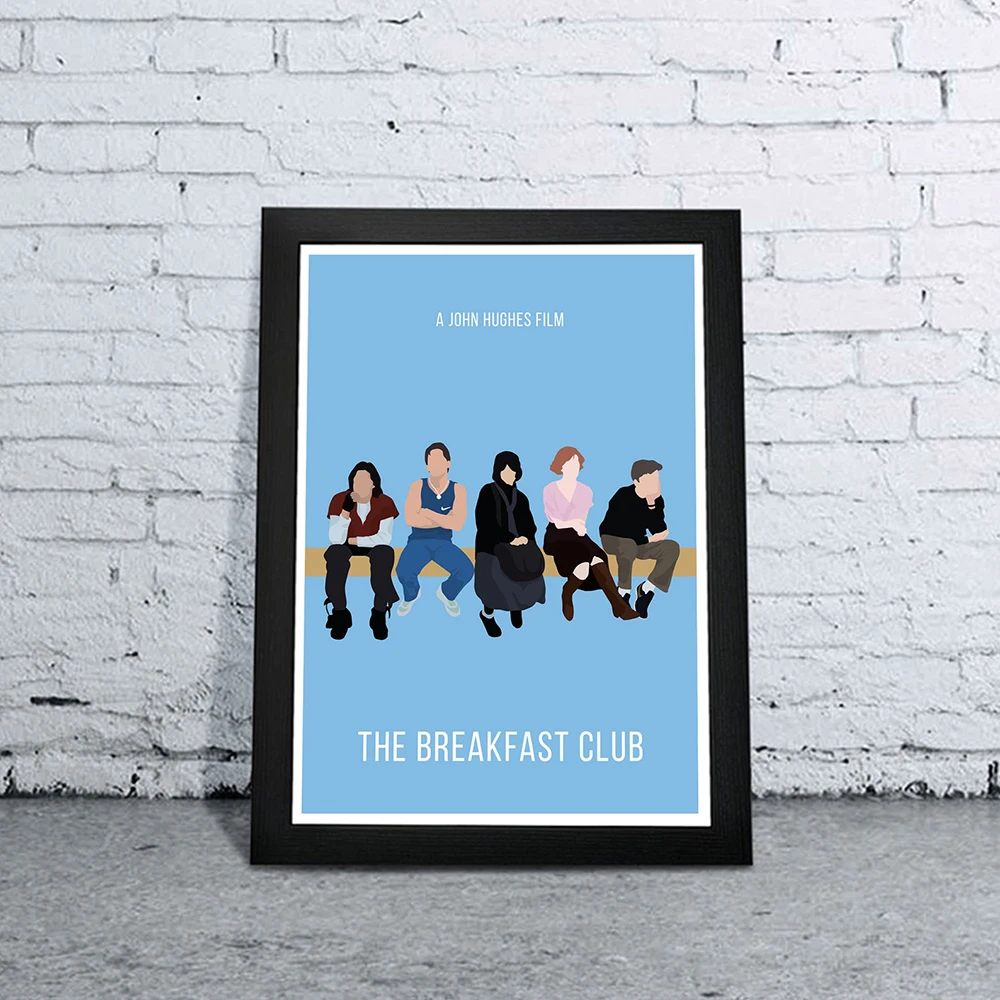 

Self-adhesive Painting Wall Sticker The Breakfast Club Inspired Print Minimalist Movie Posters Abstract Pictures Home Decoration