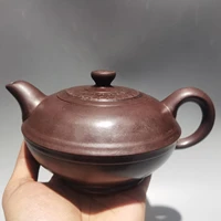 7chinese yixing zisha pottery hand carved gossip pot purple mud teapot pot tea maker office ornaments