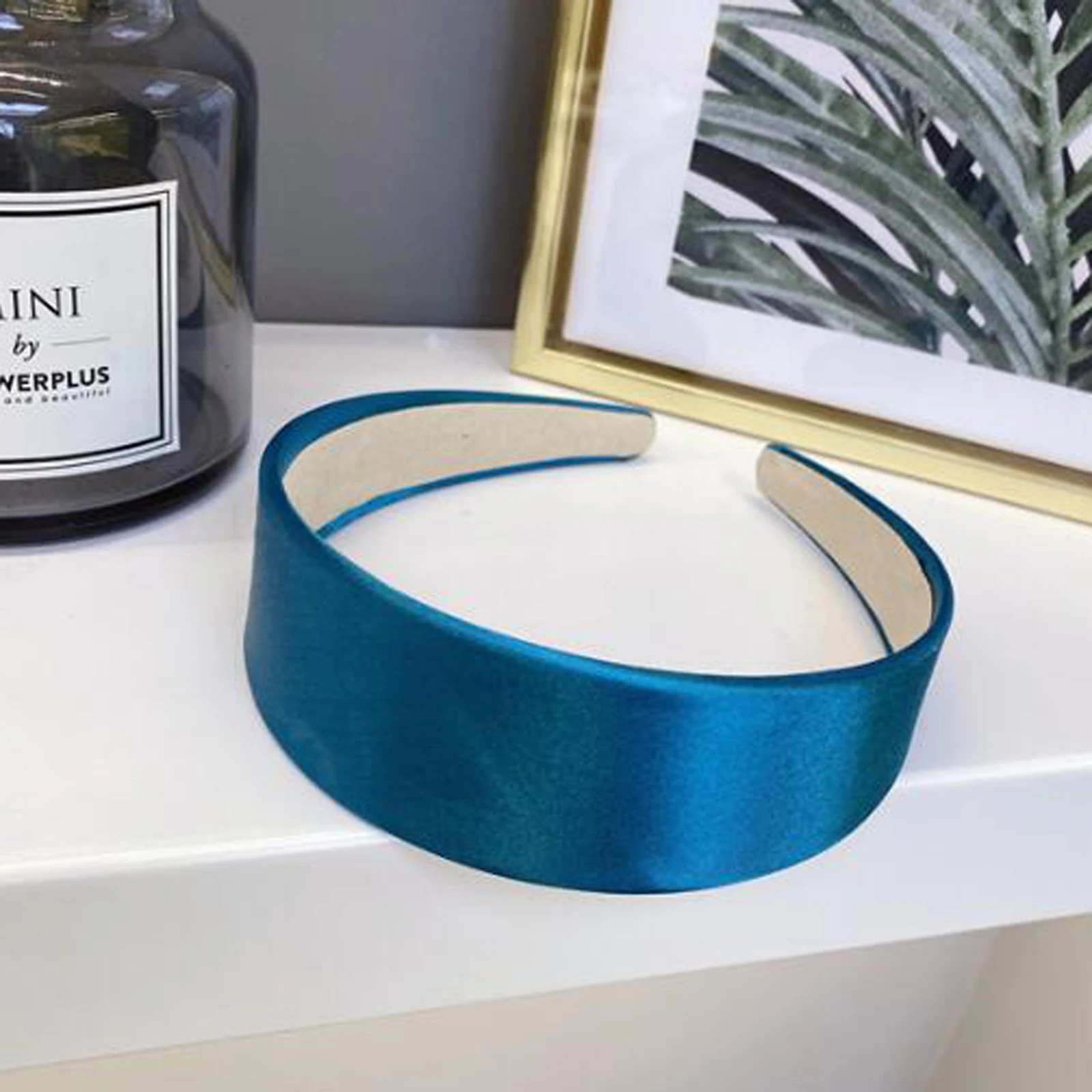 Широкая повязка для волос ярких цветов модный простой Блестящий Мягкий тюрбан