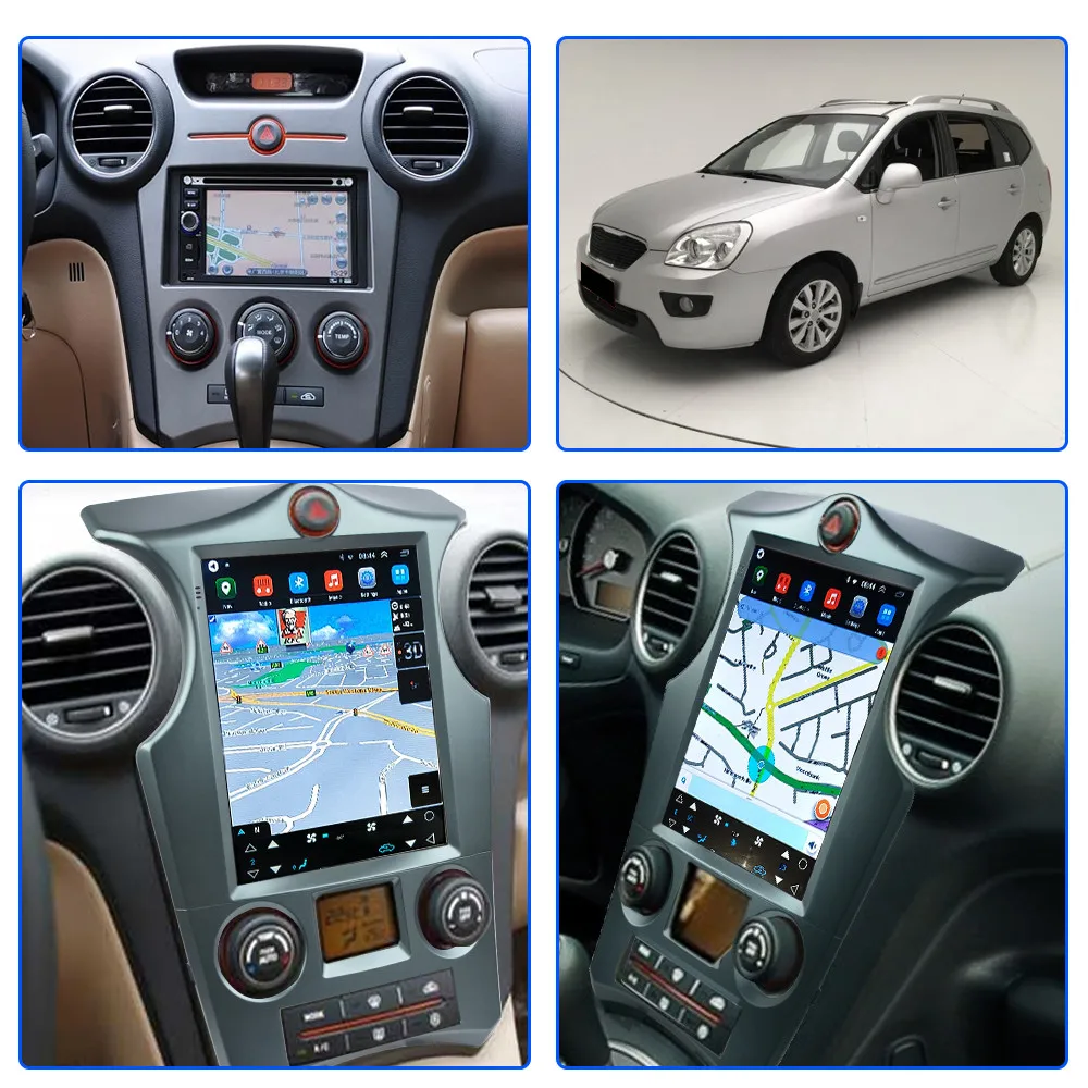 Car Android Radio For KIA Carens 2007 2008 - 2011 Multimedia Player To Tesla style Vertical Screen GPS Navigation 2 DIN no DVD | Автомобили