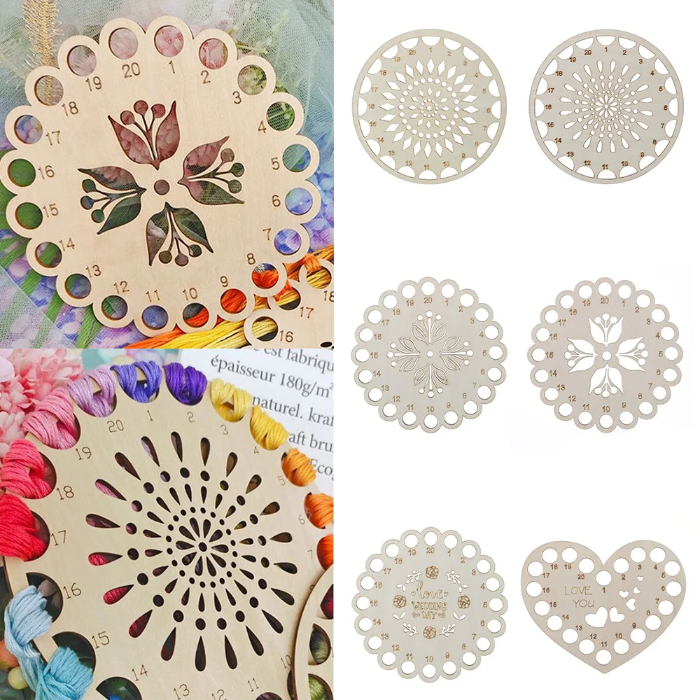 

1PC Wood Embroidery Floss Organizer Cross Stitch Thread Holder Storage Tool Cross Stitch Thread Finishing Tool Sewing Accessorie