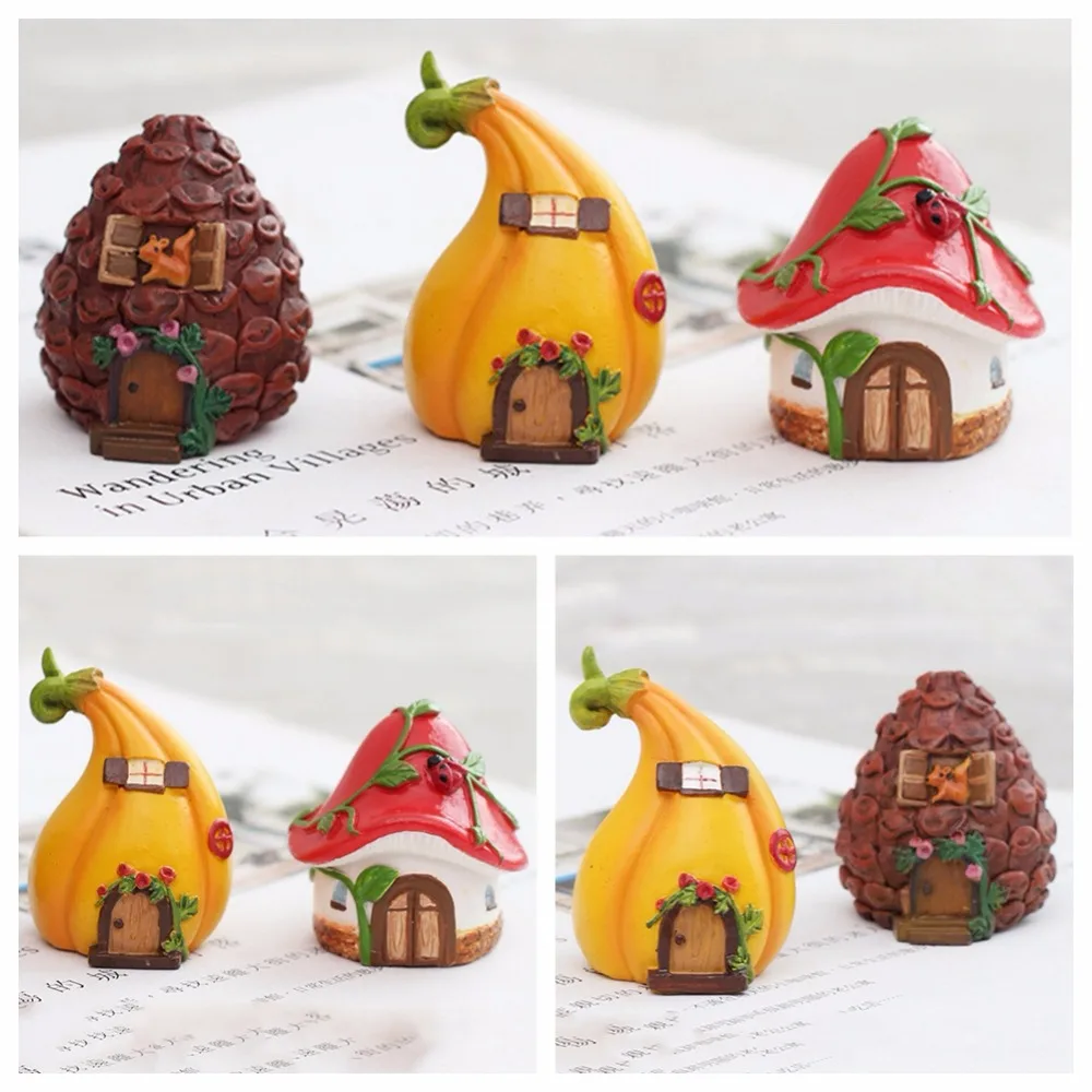 

Garden Micro Landscape Mini Resin House Miniature House Fairy Home Garden Decoration Accessory Crafts Artesanato Miniature