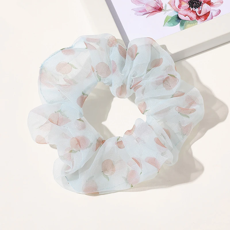 Персиковые резинки для волос кружевная резинка Цветочная эластичная кружевные