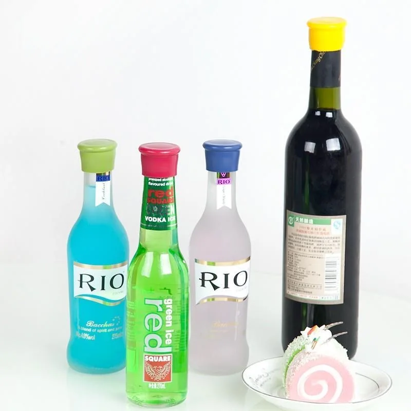 Мягкая силиконовая стеклянная крышка для бутылок цветная пробка пива вина