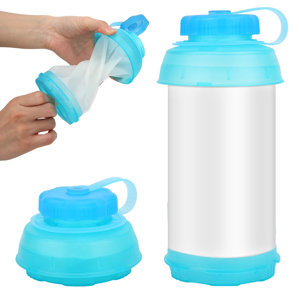 

1PCS 750ml Large Capacity Folding Soft Kettle Portable Silicone Water Cup Outdoor Running Drinking Bottle Water Cup