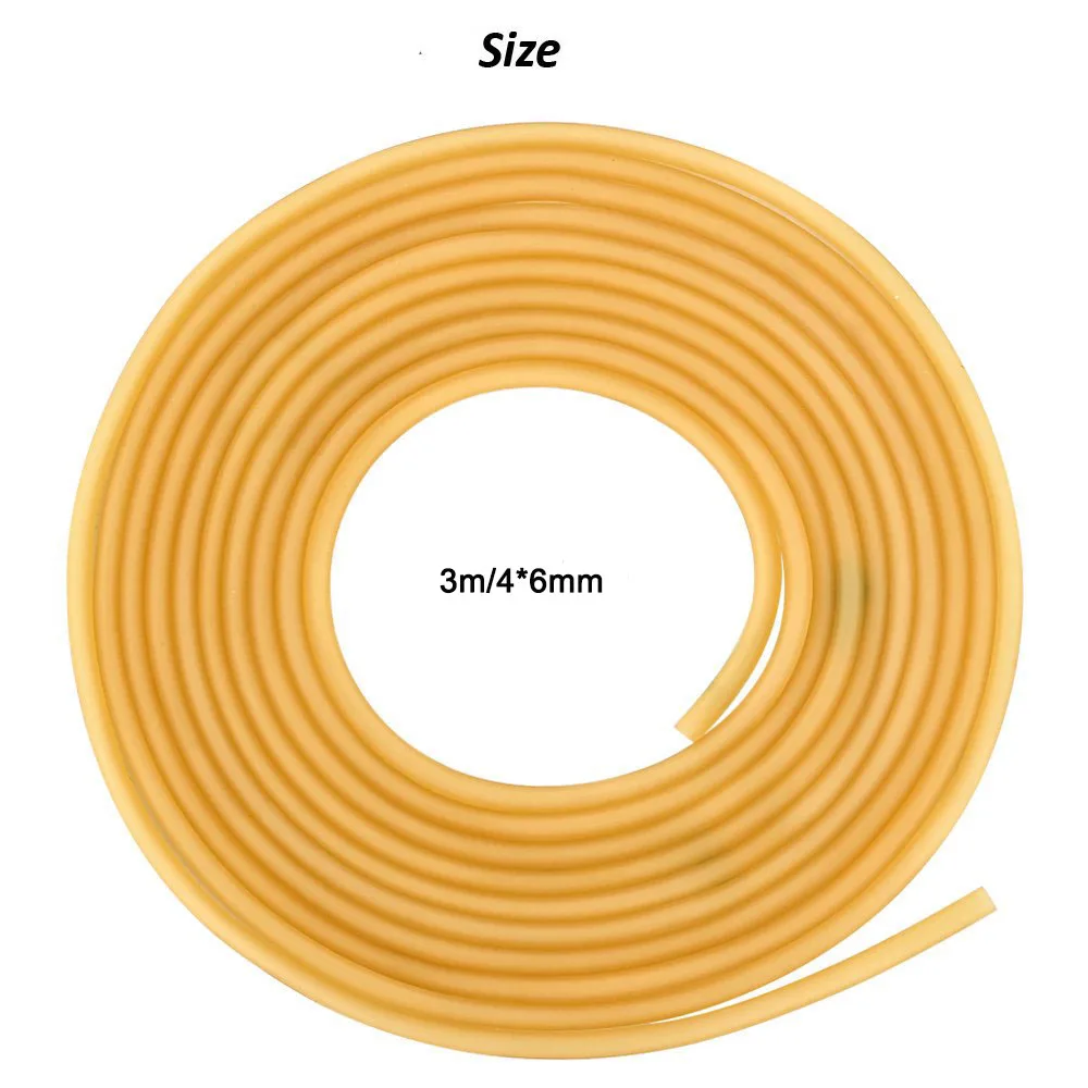 3M (4mm x 6mm) 5 м спорообразующий Натуральный латекс трубки рогатки 3 мм x 5 мм желтый Цвет замена группы для Охота sling shot катапульты слинг резиновая - Цвет: 3M (4mm x 6mm)