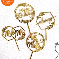 mrmrs acrylic letter happy birthday cake topper anniversary wedding cake decoration adult children birthday party supplies