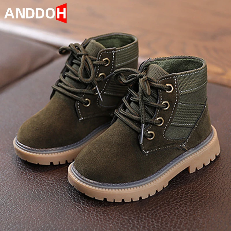 

Size 21-30 Children Casual Martin Boots for Boys Girls Kids Soft Bottom Leather Water-proof Boots Baby Lightweight Toddler Shoes