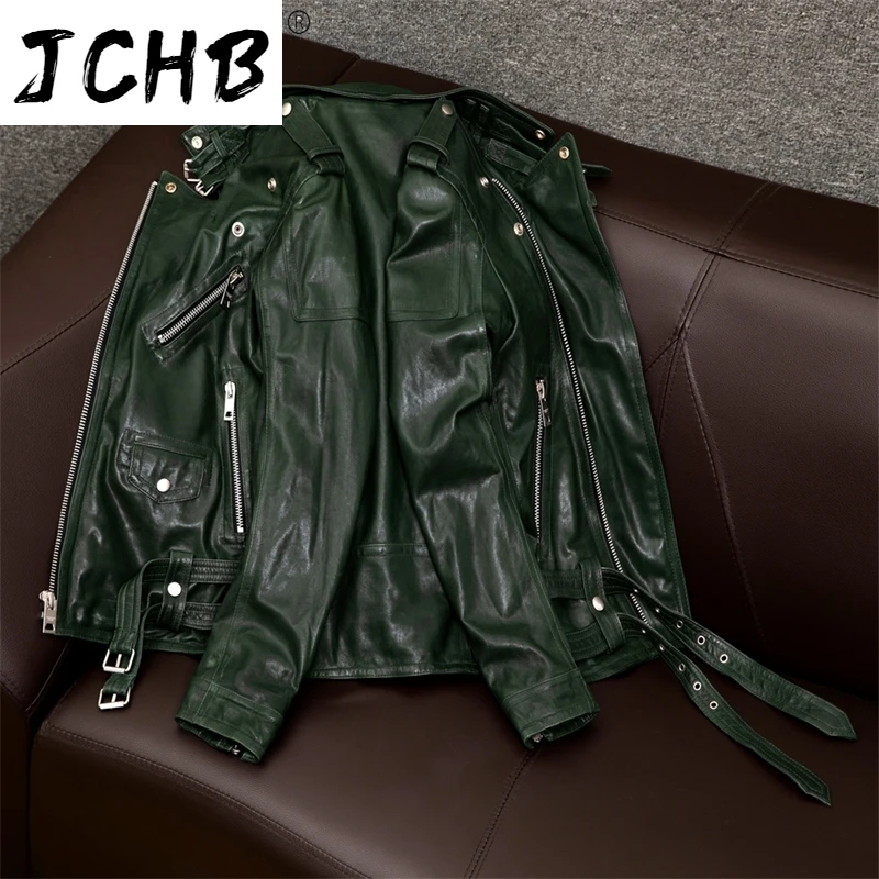 

Real JCHB Genuine Leather Jacket Men Korean 100% Sheepskin Coat Man Vintage Short Motorcycle Jacket Men Clothing 2021 J6767