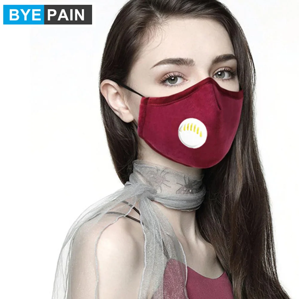 

1Pcs BYEPAIN Fashion Cotton Breath Valve Mask PM2.5 Face Mouth Mask Activated Carbon Filter Respirator Mouth-muffle Mascarilla