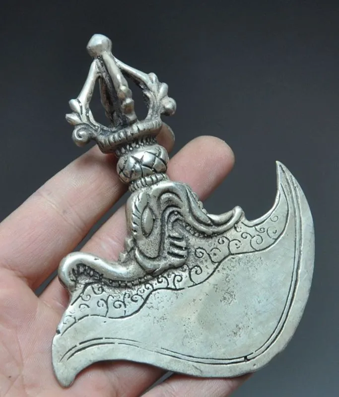 

Старая тибетская буддийская медно-никелевая Статуэтка пестика дорье АКС Ваджра кинжал