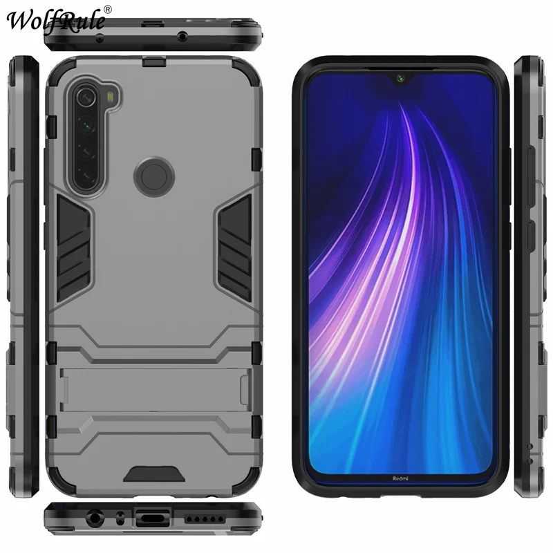 Чехол для Xiaomi Redmi Note 8 Чехол ударопрочный каучук силиконовый бронированная крышка для Xiaomi Redmi Note 8 чехол Redmi Note 8 чехол - Цвет: Gray