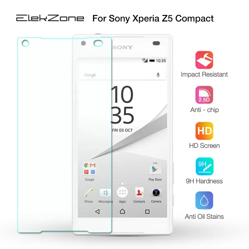 Закаленное стекло 9h для sony Xperia Z5 Compact HD экран защитное 2.5D пленка|Защитные стёкла и