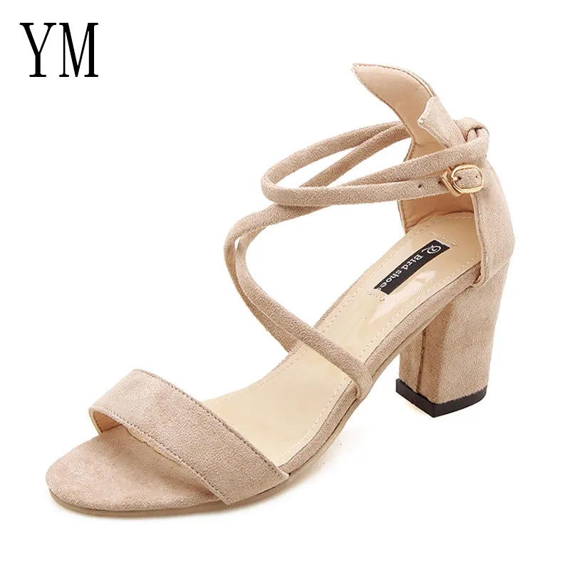 Сандалии женские с перекрестными ремешками на высоком каблуке 4 цвета|Боссоножки