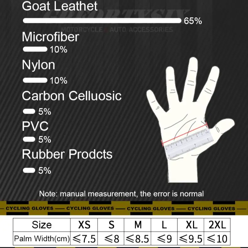 

Carbon Fiber Hard Shell Protection Men Motocross Gloves Double Finger Touch Mesh Wearable Moto Gloves Real Leather