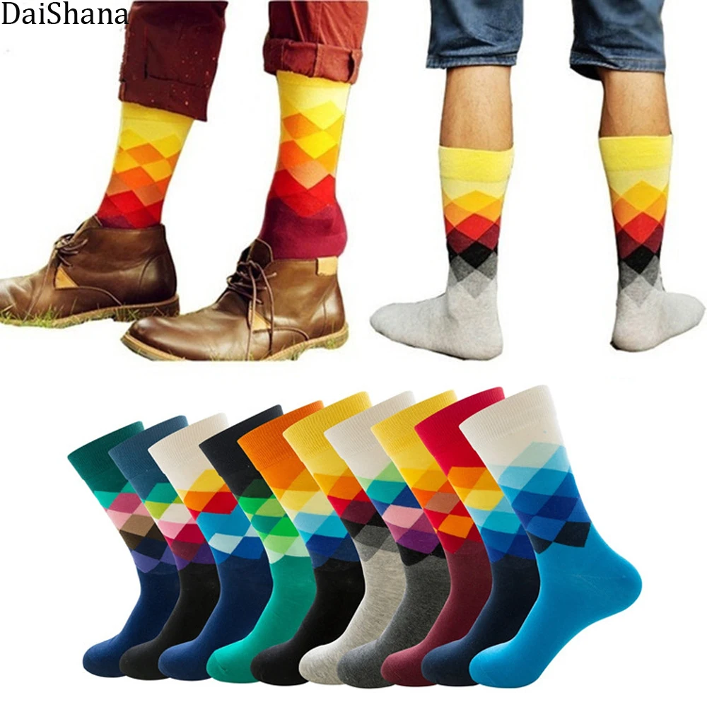 1 пара высококачественных мужских носков фирменные клетчатые носки в британском