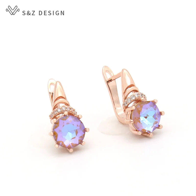 Серьги подвески женские круглые с фианитами кристаллами|Серьги-подвески| |