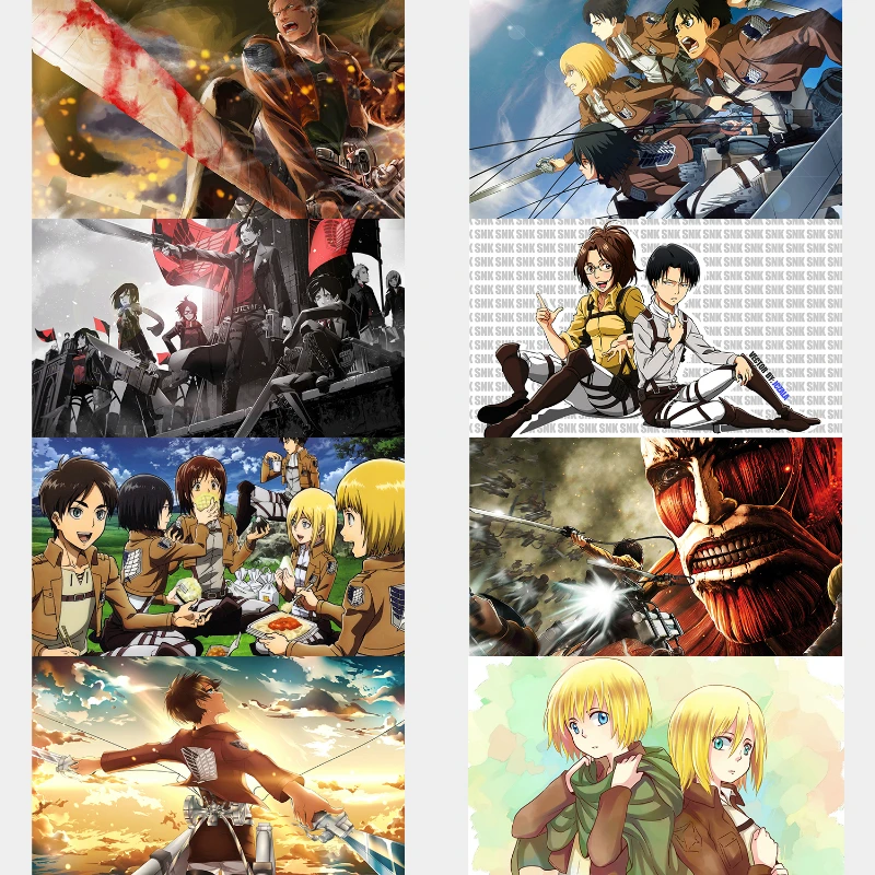 

Japanese Anime Manga Attack on Titan Season 4 Posters and Prints HD Print Wall Art Canvas Painting Wall Picture for Room Decor