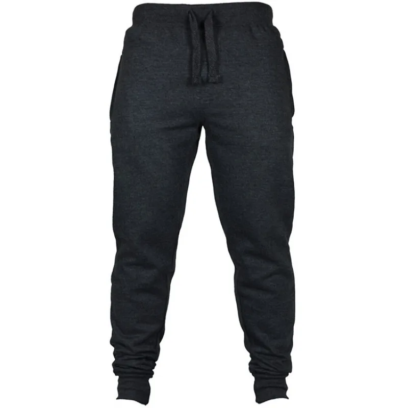 

Autumn and Winter 2020 Men's Sports Pants Men's Pants Elastic Waist Solid Color Leisure Jogger Fitness Tight Street Style Pants