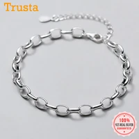 trustdavis real 925 sterling silver fashion 5mm width chain bracelet bangle for women wedding birthday s925 jewelry gift da1612