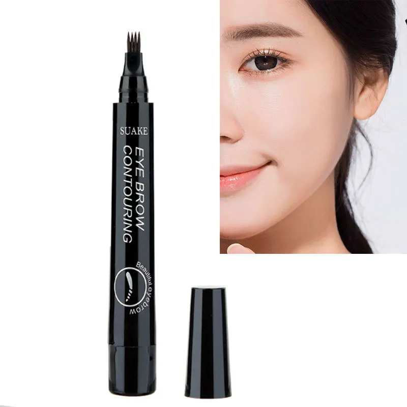 

Waterproof 4 Micro Fork tip Eyebrow Tattoo Pen Fine Sketch Liquid Eyebrow Pen Tattoo Durable Eye Brow Pencil Makeup Tool New