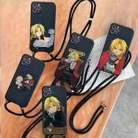 fullmetal alchemist edward elric anime phone case for iphone 7 8 11 12 se 2020 mini pro x xs xr max plus