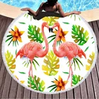 Пляжное полотенце с фламинго, парео, пляжное полотенце с бахромой, круглое пляжное полотенце, Пляжная накидка, полотенце из микрофибры, Большое пляжное полотенце, спа