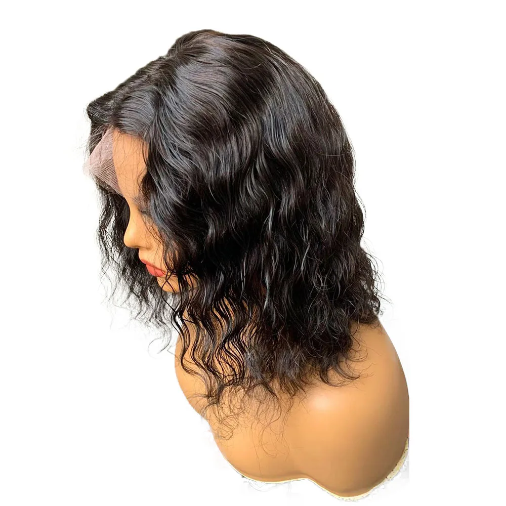 Front Lace Wig Silk Top Human Hair Wigs Lace Wigs With Side Fringe Light Brown Lace 150 Density