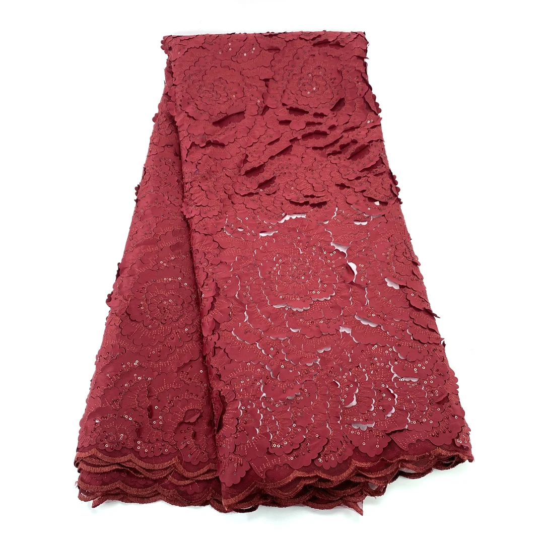 Темно-синяя швейцарская Лазерная тюль французская фотосессия 3d Цветочная