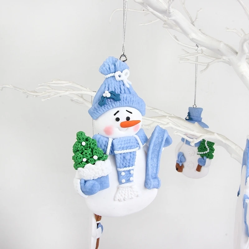 

New Christmas Supplies Christmas Soft Pottery Christmas Snowman Creative Christmas Decorations Pendant Home Decor