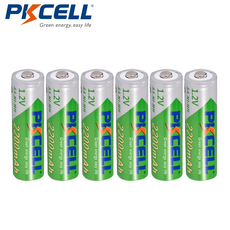 

6 перезаряжаемых Ni-MH аккумуляторов PKCELL AA, 1,2 в, 2200 мАч