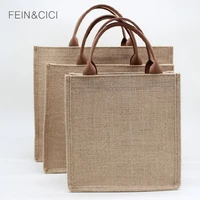 personalized tote bag own design shopper bag causal market jute shopping grocery handbag customzied print diy logo beach bag